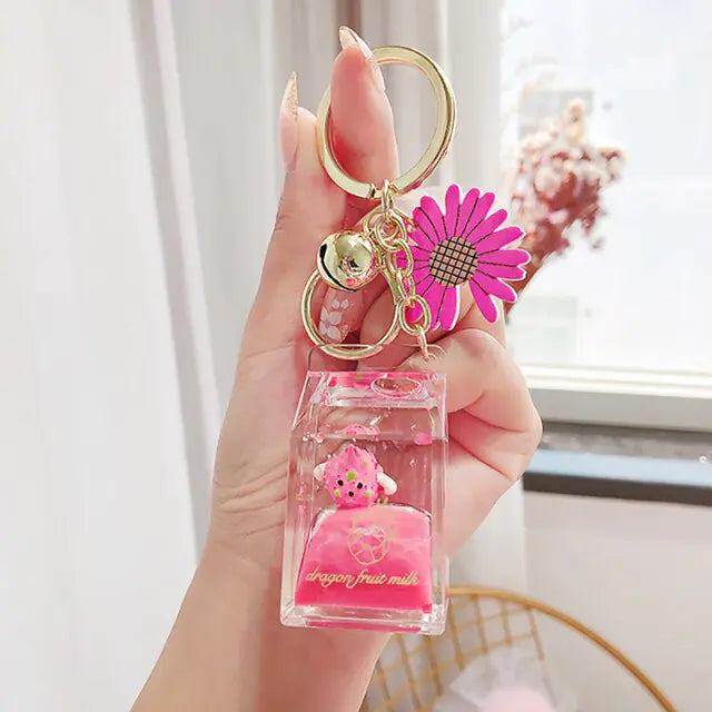 Glitter Fruit Blossom Keychain